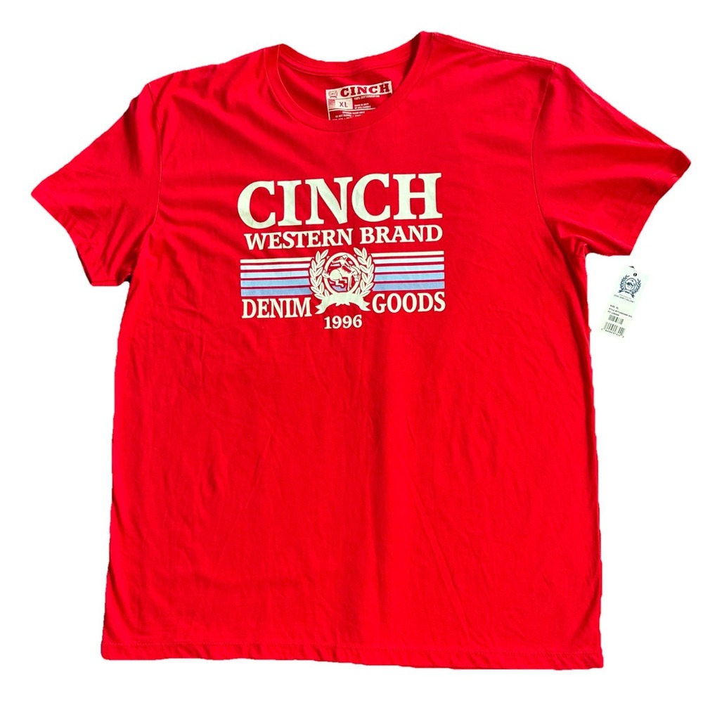 Cinch Men's XL Extra Large Top Logo Graphic Vibrant Red T-Shirt MTT1690686